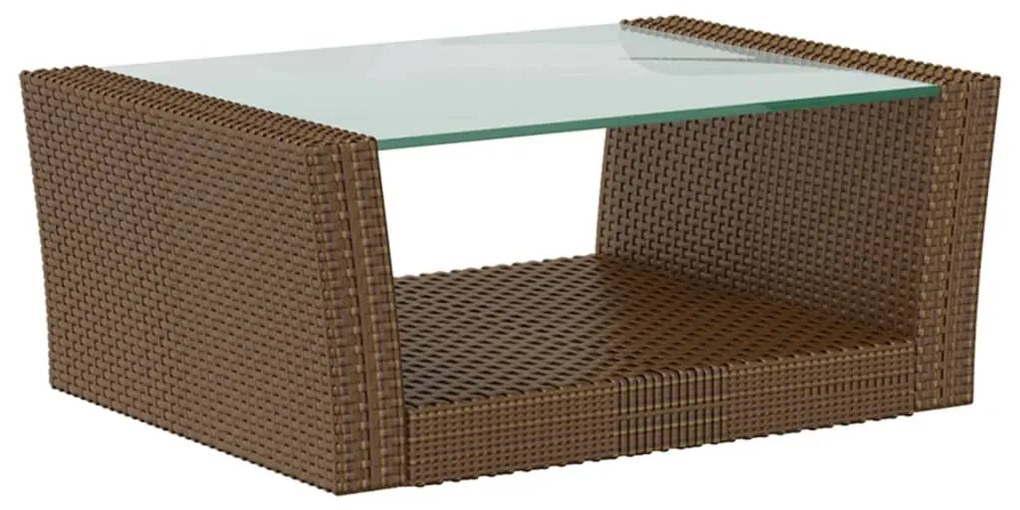 8 pcs conjunto lounge jardim c/ almofadões vime PE castanho