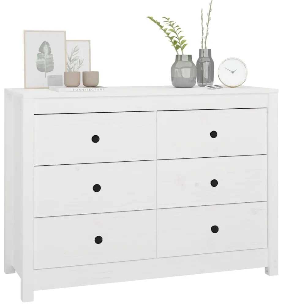 Armário de apoio 100x40x72 cm pinho maciço branco