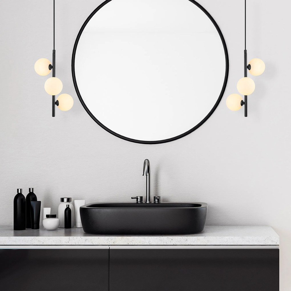 Chandelier Domino – Preto e Branco – 36 x 36 x 46 cm