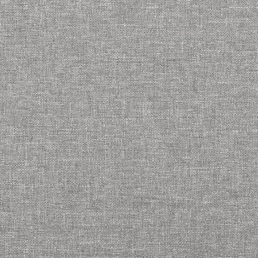 Estrutura de cama 200x200 cm tecido cinzento-claro