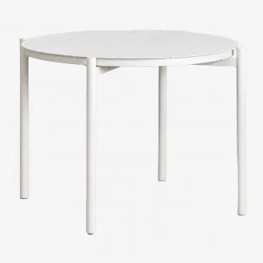 Mesa De Jardim Redonda Ø110 Cm Em Alumínio Elton Gardénia Branco - Sklum