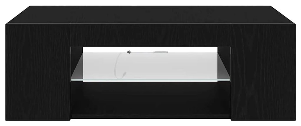 Armário de TV vidaXL com Luzes LED Carvalho Preto 90x39x30 cm Madeira