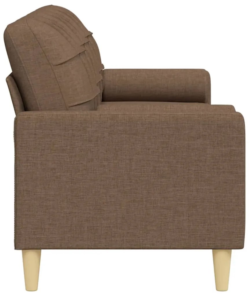 Sofá 3 lugares c/ almofadas decorativas 210 cm tecido castanho