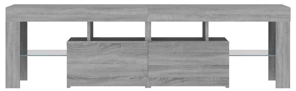 Móvel de TV com luzes LED 140x36,5x40 cm cinzento sonoma