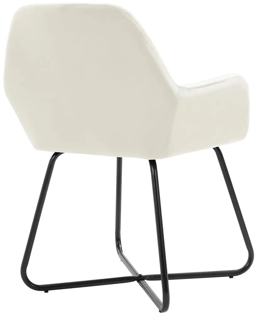 Cadeiras de jantar 2 pcs veludo cor creme