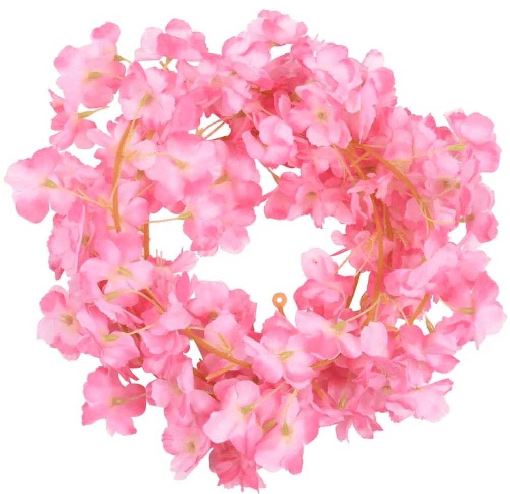 Grinaldas de flores de Natal 6 pcs 180 cm rosa escuro