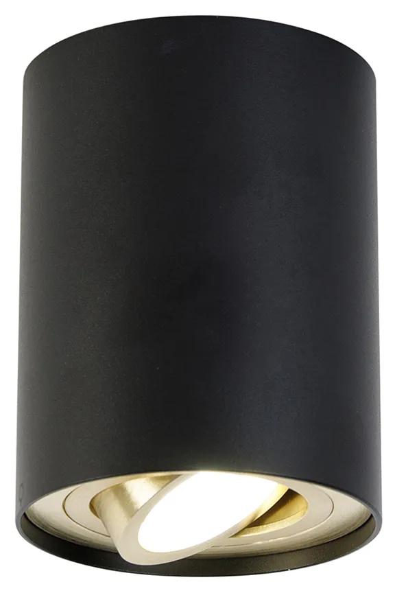 LED Refletor de teto inteligente preto com dourado incluindo WiFi GU10 - Rondoo up Moderno