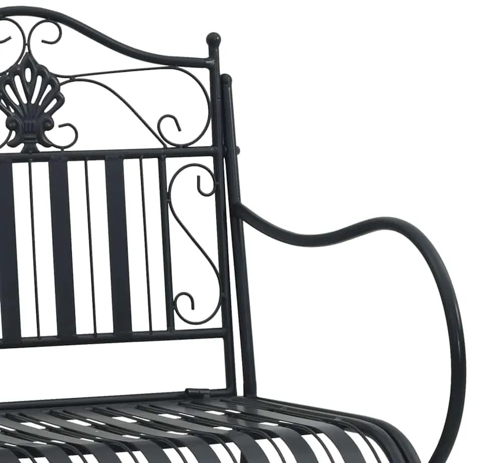 Banco de Metal Preto Metal Estilo Detalhes Decorativos