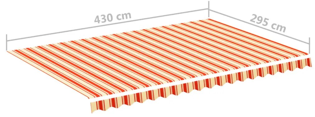 Tecido de substituição para toldo 4,5x3 m amarelo e laranja