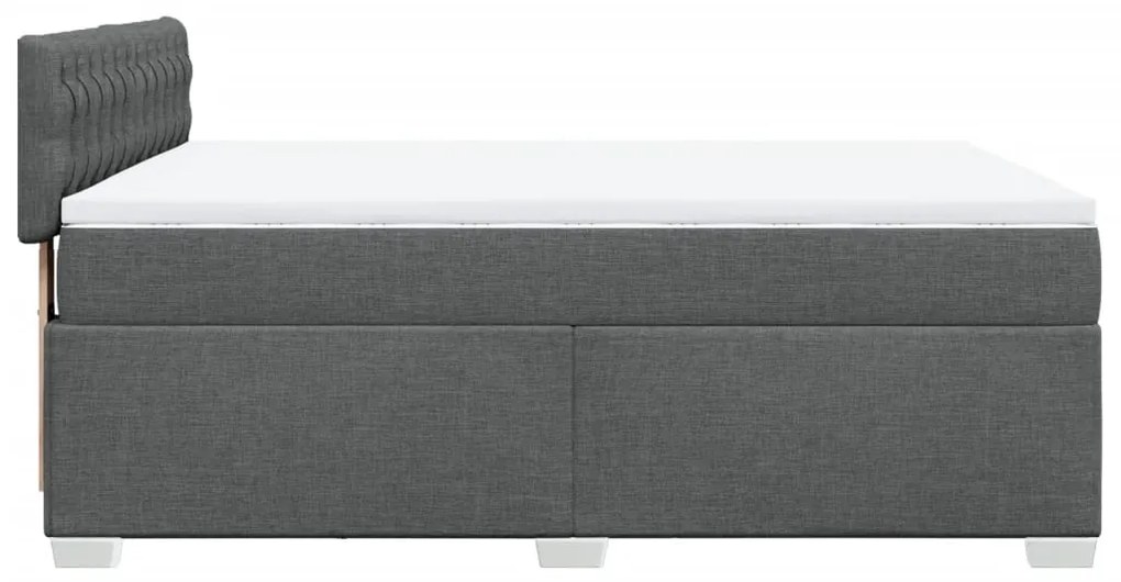 Cama com molas/colchão 160x200 cm tecido cinzento-escuro