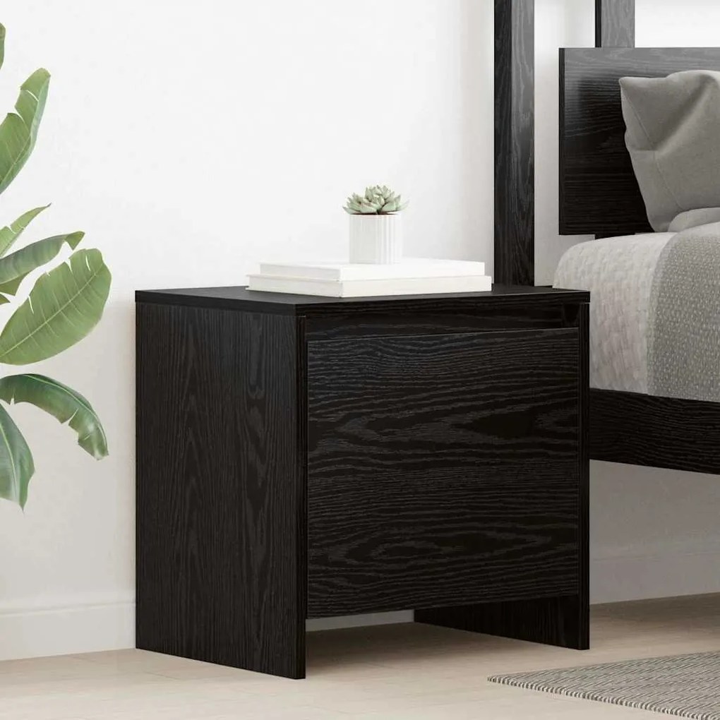 vidaXL Armário de Cabeceira Carvalho preto 45 x 34 x 44.5 cm