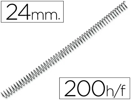 Espiral Q-Connect Metálica 56 4:1 24mm 1,2mm Caixa de 100 Unidades