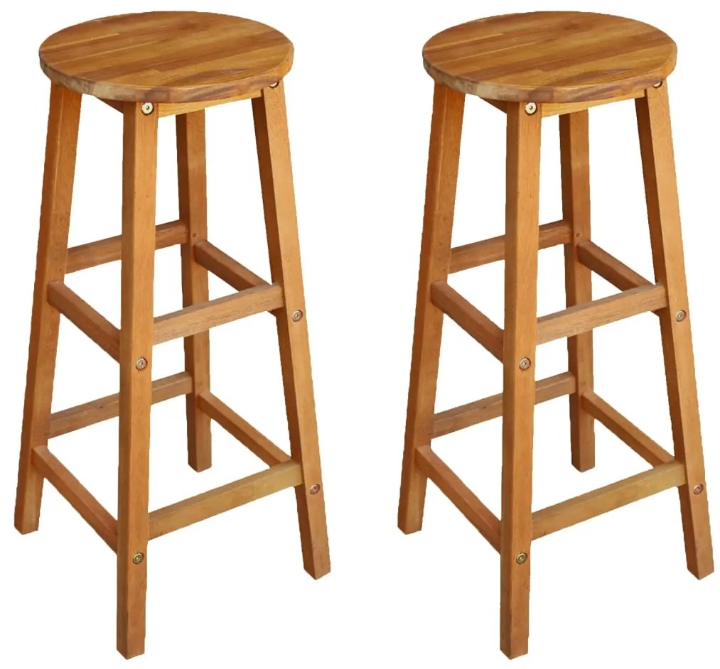 3 pcs conjunto de bar para jardim madeira de acácia maciça