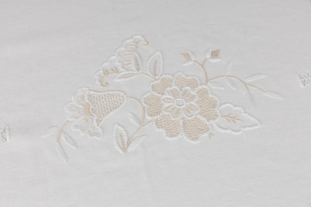 180x360 cm - Toalha de mesa 100% linho bordada a mão