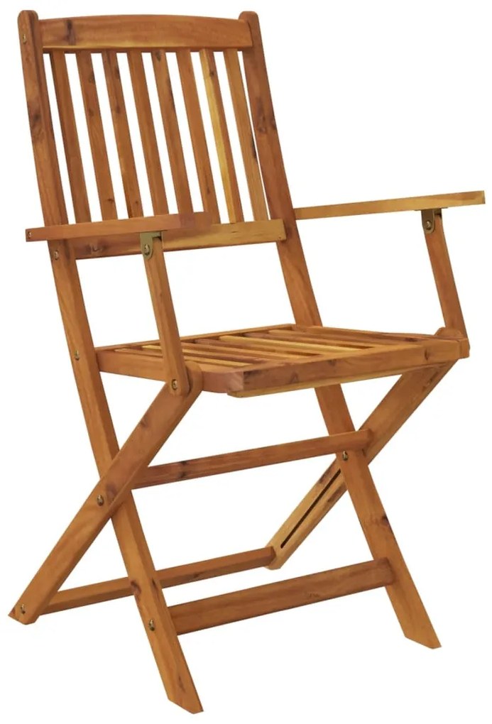 7 pcs conjunto dobrável de jantar p/ exterior acácia maciça