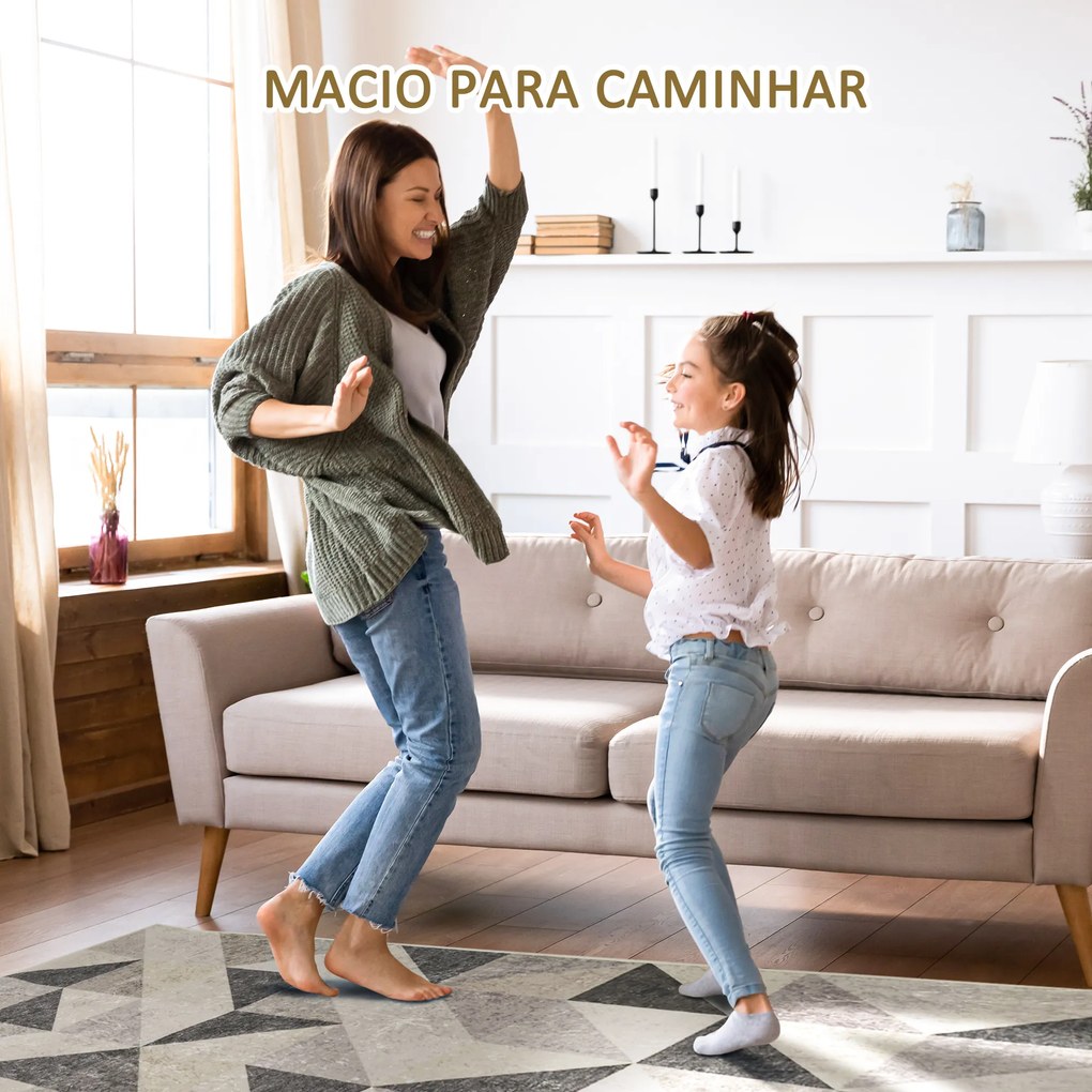 HOMCOM Tapete de Sala de Estar Moderno 230x160cm Tapete Geométrico com Base Antiderrapante para Dormitório Escritório Estúdio Multicor
