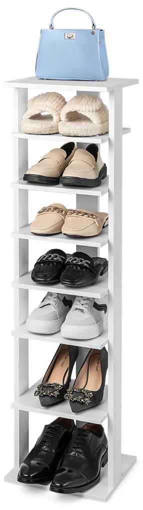 Sapateira vertical para sapatos 7 camadas organizador de sapatos alto 110 cm e sapateira independente estreita para corredor quarto branco