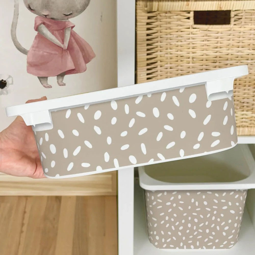 Autocolante para caixa IKEA TROFAST - Padrão BOHO em creme