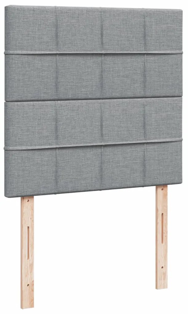 Cama com molas/colchão 90x200 cm tecido cinza-claro