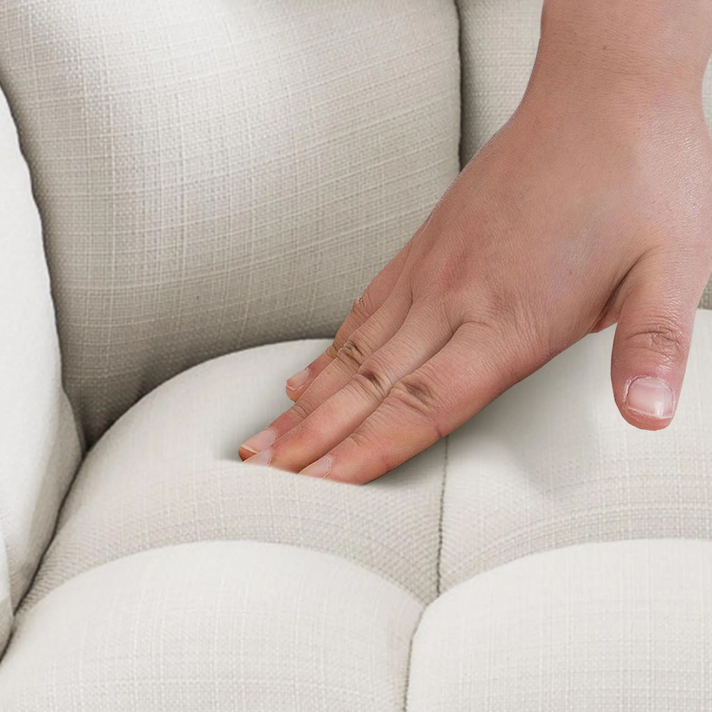 Banco de bar Damaso em tecido e com estrutura preta 64 x 110 x 48 cm Branco