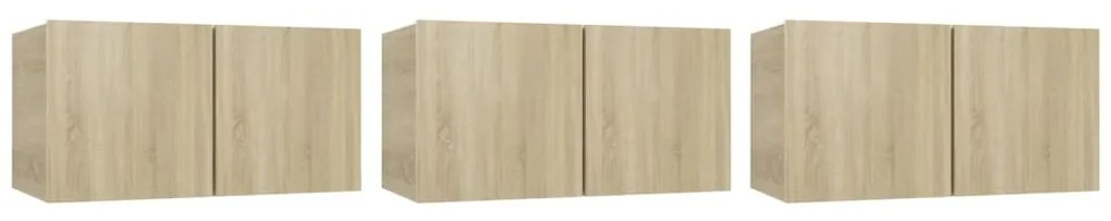 Conjunto móveis de TV 5 pcs madeira processada carvalho sonoma