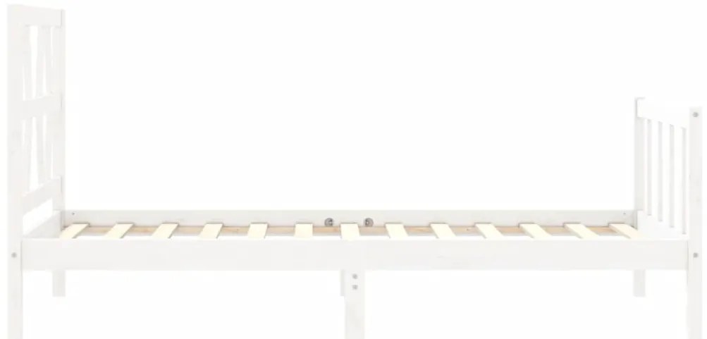 Cama sem colchão 90x200 cm madeira de pinho maciça branco