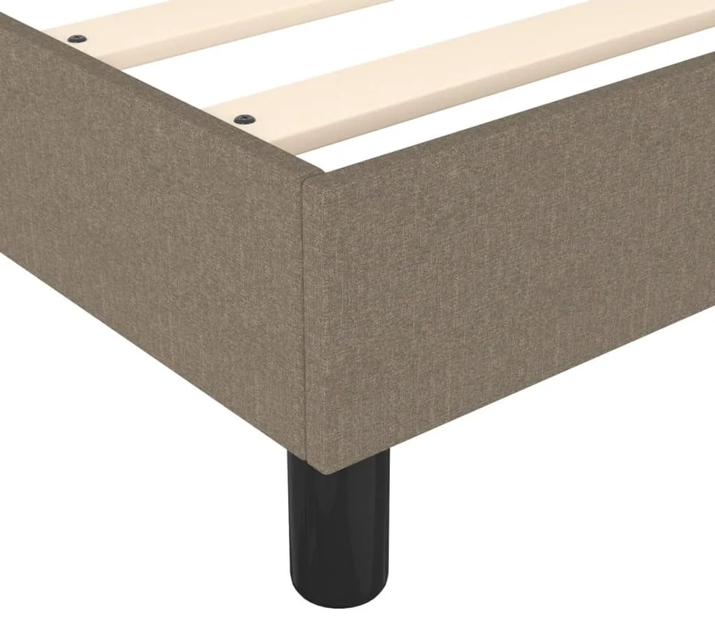 Cama sem colchão 140x190 cm tecido castanho-acinzentado