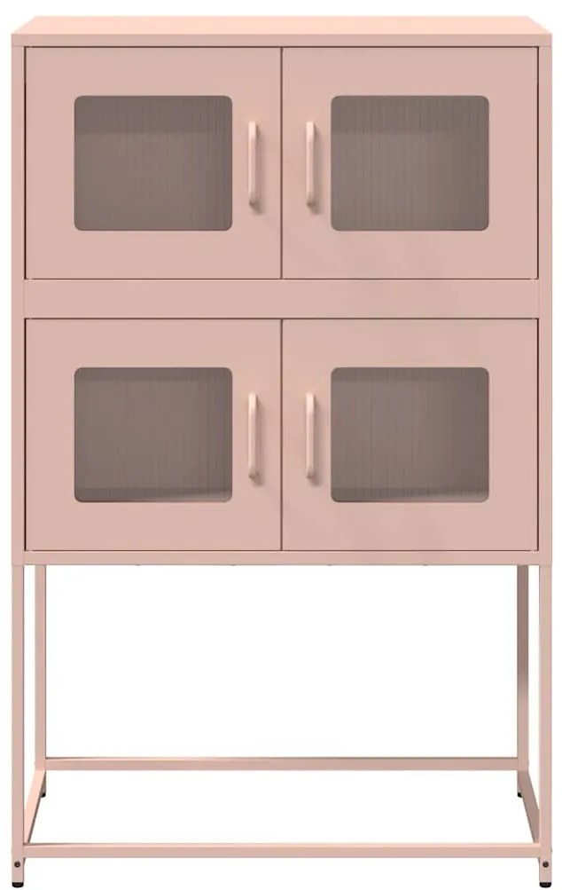 Aparador alto 68x39x107 cm aço rosa