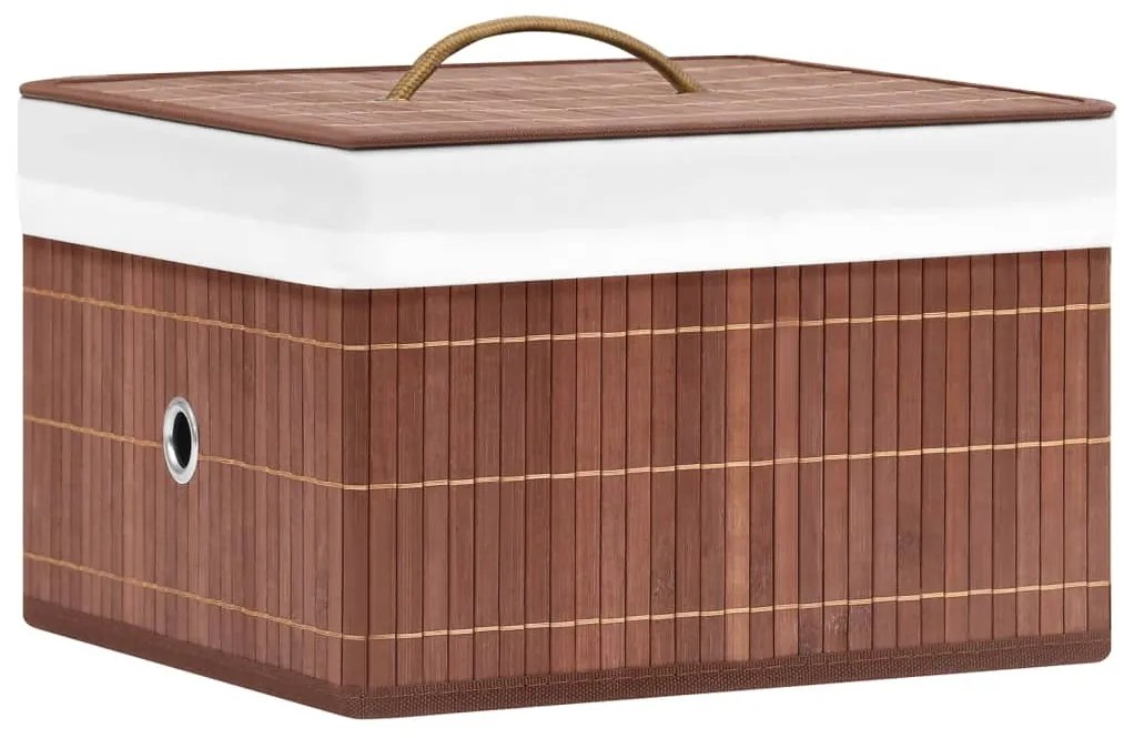 Caixas de arrumação 4 pcs bambu castanho