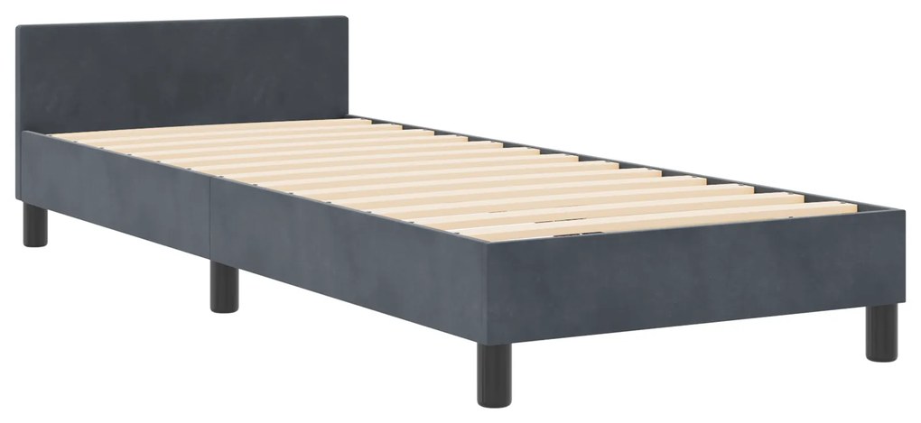 Cama vidaXL Cinza Escuro 80x200 cm Veludo