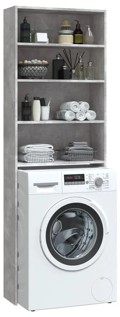Armário para máquina lavar roupa 64x24x190 cm cinzento-cimento