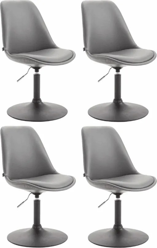 Conjunto de 4 cadeiras jantar Maverick B em couro sintético cinzento