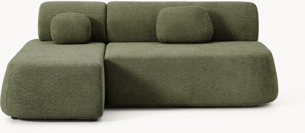 Sofá-cama de canto em teddy-bouclé Pao