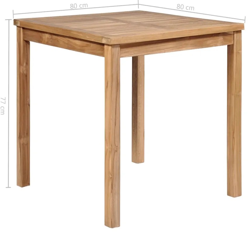 5 pcs conjunto de jantar para exterior madeira de teca maciça