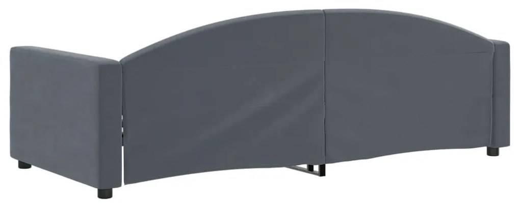 Sofá-cama 90x200 cm veludo cinzento-escuro