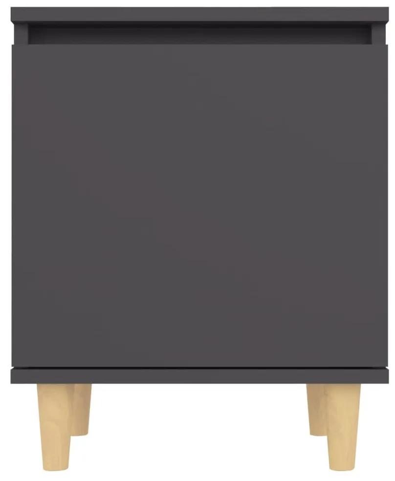 Mesa de cabeceira c/ pernas madeira maciça 40x30x50cm cinzento