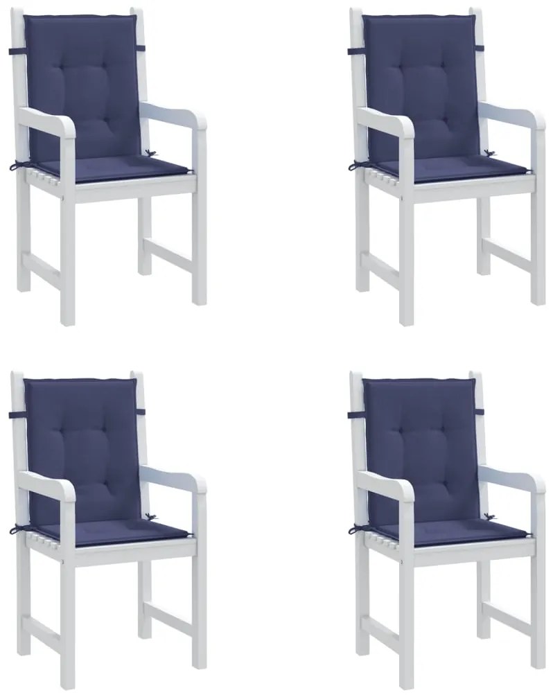 Almofadões p/ cadeira de encosto baixo 4pcs tecido azul-marinho