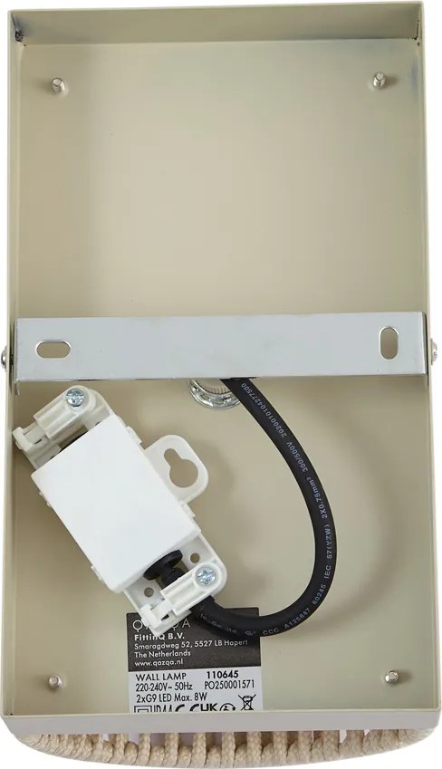 Candeeiro de Parede Japandi Bege com Corda IP44 - Jayla