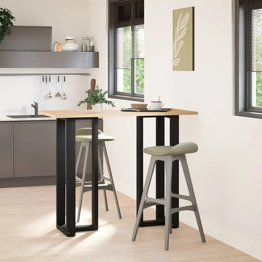 Pés de mesa de bar em forma de T, 2 peças, preto, 50x35x(110-111) cm,