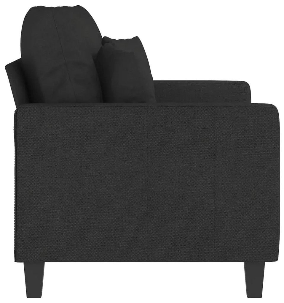 Sofá de 2 lugares tecido 120 cm preto