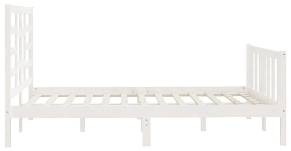 Estrutura de cama 160x200 cm madeira de pinho maciça branco