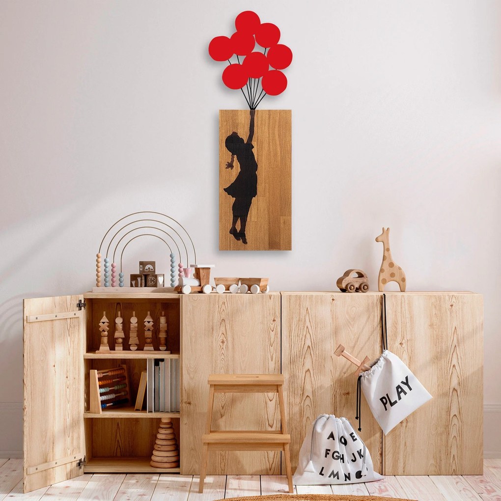 Acessório Decorativo de Parede Ma-368 – Nogueira e Preto – 70 x 62 cm