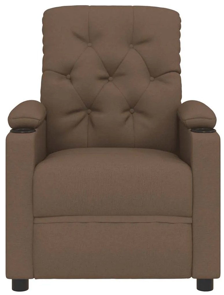 Poltrona de massagens reclinável tecido castanho