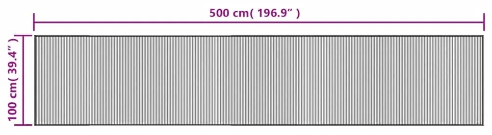 Tapete retangular 100x500 cm bambu preto