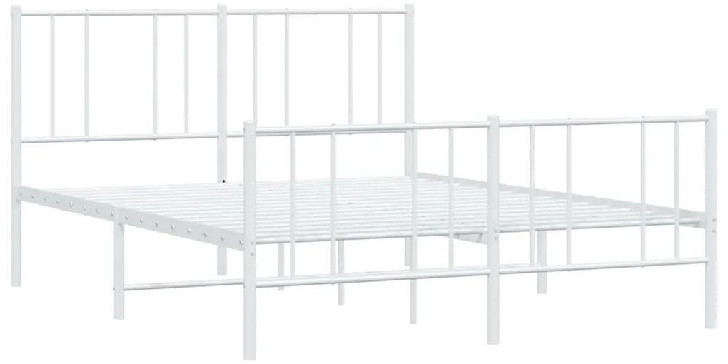 Estrutura de cama com cabeceira e pés 120x200 cm metal branco