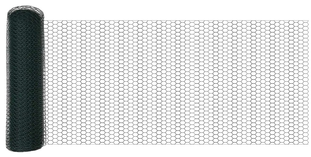 vidaXL Cerca Hexagonal Verde 0.4 x 10 m Aço