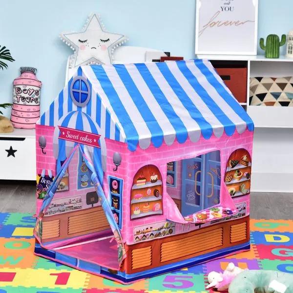 Loja de doces para brincar Zona infantil Presente fácil de montar para crianças 93x69 x103cm 0,75 kg Rosa