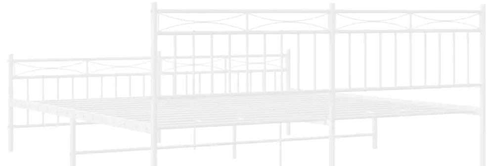 Estrutura de cama com cabeceira e pés 200x200 cm metal branco