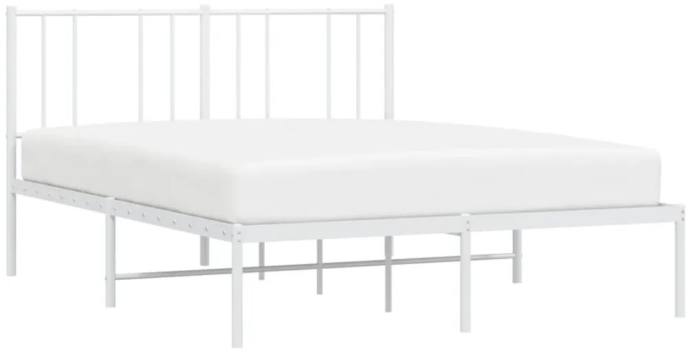 Estrutura de cama com cabeceira 160x200 cm metal branco