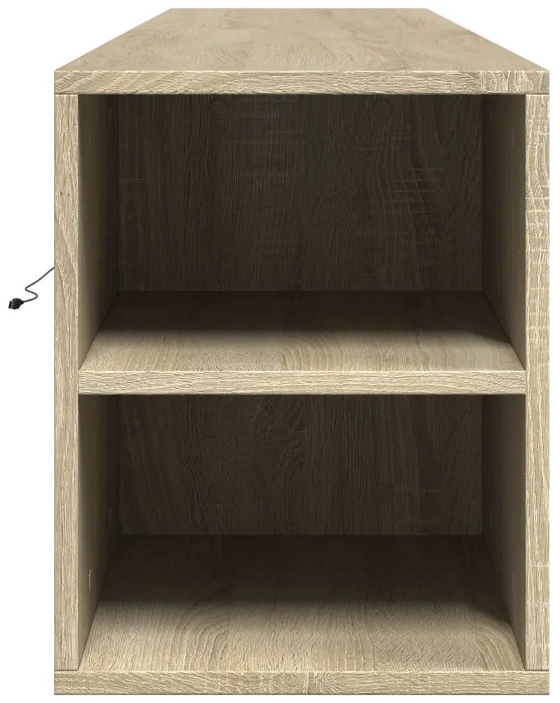 Móvel de parede p/ TV luzes LED 180x31x39,5 cm carvalho sonoma